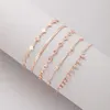 Charm Bracelets 5pcs/set Vintage Geometry Flowers Bracelet Set For Women Multilayer Round Beaded Metal Bangle Lady Fashion Jewelry