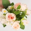 Kwiaty dekoracyjne sztuczne jedwabne ustalenia stolika Fałszywe bukiet kwiatowy na wesele domowe dekoracje imprezowe