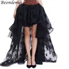 Saias Beonlema Saia Longa Mulheres Gótico Maxi Jupe Sexy Saias Pretas Malha Goth Tutu Saia Senhoras Festa Halloween Roupas S-2XL 230223