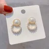 Boucles d'oreilles cercle de perles S925, aiguille en argent, boucles d'oreilles exquises, boucles d'oreilles de tempérament simples et polyvalentes pour femmes, nouvelle version coréenne 2022