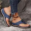 صندل صندل أحذية ناعمة أسفل الأسافين لأحذية الصنادل الصيفية الكعب Flip Flower Flower Platform Sandalias Mujer Wedge Heel Slippers Z0224