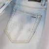 Denim amiryes jeans designer calças homem 2023 nova marca de moda de rua luz cor remendo buracos jeans velhos estiramento calças finas 2zi9
