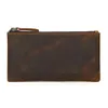 Plånböcker Slim Men's Real Cow Leather Plånbok Unisex Holder Long Cash Clip Coin Purse Man Money Bag Big Phone