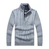 Pulls pour hommes Zipper Turtleneck Hommes Pull Stripe Peluche Printemps Tricot Lâche Col Haut Thermique Plus Taille Pulls Polo