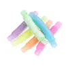 Party Supplies Luminous Pop Tubes Sensory Fidget Toy Stress Relieve Toys Autism Anti Stress Plastic Bellows For Children Squeeze Gifts