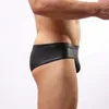 Sous-vêtements pour hommes sous-vêtements bikini slips en simili cuir culotte convexe en U tongs taille basse G-String boxeurs t-back caleçons élastiques élevésUnderpan