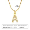 Pendant Necklaces A-Z Initial 26 Letters Cubic Zirconia Pendants Necklace For Women Stainless Steel Dainty Charm Fashion Jewelry