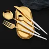 Conjuntos de utensílios de jantar 24pcs espelhos de talheres de jantar dourado Conjunto