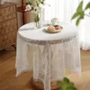 Table Cloth French Hollow Lace White Tablecloth European Flower Coffee Cover Fabric Wedding Po Background Mat Coat Home Decor