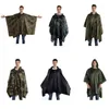 Men's Trench Coats Adult Unisex Camouflage Rain Poncho Cape With Drawstring Hood Outdoor Camping Hiking Waterproof Raincoat For JACKET Cove