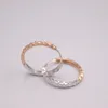 Hoop Earrings Solid Pure 18K Rose White Gold Women Full Star 1.2-1.4g 16 1.5mm