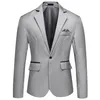 Jaqueta fina de masculino Single Basted Suit Youth Fashion Casual Wedding Banquet Dress Jacket