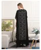 Ethnic Clothing Wepbel Muslim Abaya Robe Dubai Batwing Sleeve Chiffon Rhinestone Djellaba Black Ramadan Loose Islamic Dress