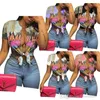 Camiseta de manga curta feminina 2023 Colher de camiseta Top Tee Summer Designer Fashion Fashion Graffiti Print Cardigan Tassel Crop Tops T Shirts Woman S-xxl