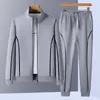 Mens Tracksuits Spring Plus Sports Sports Suit Cardigan Suit Cardigan Suit Discal Solid Color Titching Men Mens Los Hombres Concluntos L7XL 230224