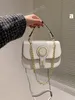 Bolso de hombro Blondie de lujo Bolso de mano con solapa de cuero entrelazado redondo de diseñador Bolsos cruzados de embrague Bolsos cruzados con cierre magnético Bolso de compras para mujer