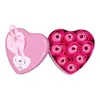 1 Set Of Artificial Soap Roses Flower Valentine Gift Box Party Decoration Rose Heart Shaped Iron Box