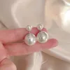 Aiguille en argent s925 version coréenne des nouvelles boucles d'oreilles en perles tempérament féminin simple tout assorti goujons Douyin le même type d'accessoires d'oreille