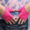 Mode Halb Finger PU Leder Handschuhe Dame Fingerlose Fahren Zeigen Handschuh Mehrfarbige Fingerlose Frauen Männer Halb Palm Kurze Fäustlinge