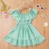 Girl Dresses Off Baby Princess Shoulder Toddler Girls Dress Ruffles Solid Dress&Skirt Infant Christmas