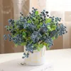 Decorative Flowers Artificial Blueberry Plant Flower Bud Fake Plants Wreath Berry For Wedding Home Party Decoration Eco-friendly