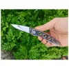 1Pcs H2372 Folding Blade Knife 420C Satin Blade Three Holes Stainless Steel Handle Outdoor EDC Pocket Folder Knives