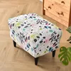 Chair Covers Stretch Print Square Stool Cover Elastic Ottoman Soft Living Room Footrest Suitable For Home El Kitchen Bedroom