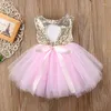 Girl Dresses Baby Baptism Dress Toddler Birthday Party Girls Sparkle Sequins Princess Pink Tulle Tutu 1-5T