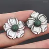 Orecchini OMYFUN Madreperla Fiore Tahiti Color Shell CZ Gioielli da sposa pavimentati Brasile Brincos E48