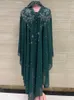 Ethnic Clothing Muslim Robes Ladies Abaya African Dresses for Women Summer Chiffon Pearl Long Maxi Dress Traditional Clothing Plus Size 230223