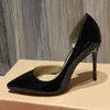 Designer Sandals High Heels Slides Luxury Rivet Sandal Women Dress Shoes Bright Leather Suede Pump Pointed Toe Shoe Wedding Shoess