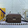 M41581 Croisette Crossbody Bags Checkerboard Handbags Purse Tassels Removable Woven Strap Lock Catch Gold Hardware Women Shoulder Bag