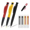 Markers Promotion Solid Carpenter Pencils 3PCS Set Long Nosed Deep Hole Pencil Marker With Built In Sharpener 230224