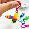 Party Fidget Toys Caterpillar Cute Bubbles Decompression Tool Keychain Pendant Slug Toy Elasticity Push Bubble Anti Kids Stress Educational 2023