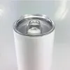 USA: s lager 20oz rak sublimeringsämnen Tumbler muggar rostfritt stål tom cylinder vattenflaska med halmlock 2 dagars leverans