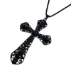 Colares pendentes Cameo Hollow Big Cross Cross Colar Black Retro Gótico Jóia Corda Roupa Cadeia Acessórios Crucifix Long