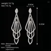 Brincos Dangle Brincho Bridal Beautiful 3 Nível Design Longo Cristal de shinestone Sparkling para mulheres Jóias de casamento E469