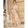 Ethnic Clothing Elegant Embroidery Women Long Dress Plus Size 2023 Spring Summer Bohemian Floral Dresses Evening Party Gown Islamic Vestidos