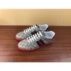 Tränare Gglies 35-48 Designer Ace broderi sneakers män sneaker kvinnor avslappnade stora skor klassiska djur vita bi skor randstorlek duk skarv wxxu 9y9o