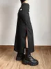 Rokken Goth Dark Grunge Casual Tag Split Women Midi Mall Gothic Punk High Rais Slim Long Rok Y2K Sexy Fashion Streetwear 230224