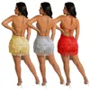 wholesale Tute estive firmate Tute da donna Tutine sexy da night club Paillettes con nappe Pagliaccetti con lacci