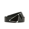 Ceinture de luxe décontractée ceinture de designer femmes en plein air dames élégantes délicates à la mode cinturon unisexe simplement lisse triangle boucle mens ceintures en cuir noir YD017 B23