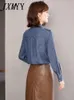 Blouses pour femmes chemises Station européenne printemps 2023 mode Streamer Denim chemise ample mince élégant tempérament TopWomen