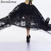 Saias Beonlema Saia Longa Mulheres Gótico Maxi Jupe Sexy Saias Pretas Malha Goth Tutu Saia Senhoras Festa Halloween Roupas S-2XL 230223