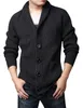 Suéteres masculinos homens xale colarinho cardigan clássico outono inverno masculino machado algodão quente masculino roupas de malha de malha 230223