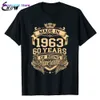 wangcai01 T-shirt da uomo ow Unisex 100% cotone Made in 1963 60 Years Of Being Awesome 60th Birthday Abbigliamento uomo vintage T-Shirt Casual Luxury Tee Tops 0224H23