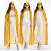 Costume Accessories Adult Maxi Long Paillette Cosplay Cape Halloween Christmas Party Glitter Sequins Cloak See-Through Carnivals Costume