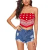 Women's Tanks Sexy Crop Top Women Camisole Tops Paisley Print Irregular Tank Backless Spaghetti Straps Tube Streetwear