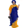Etniska kläder afrikanska klänningar för kvinnor våren hösten afrikanska kvinnor o-hals polyester lång klänning dashiki afrikanska kläder kvinnor 230223