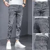 Jeans pour hommes printemps été maigre mode serré lavé Style coréen mince vêtements de luxe Stretch Denim Cargo pantalons pour hommes